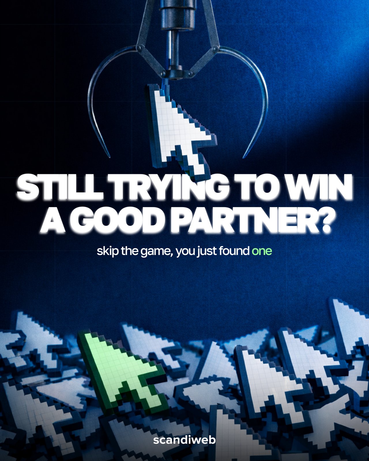 Ad: Still trying to win a good partner? Claw machine with pixel cursors