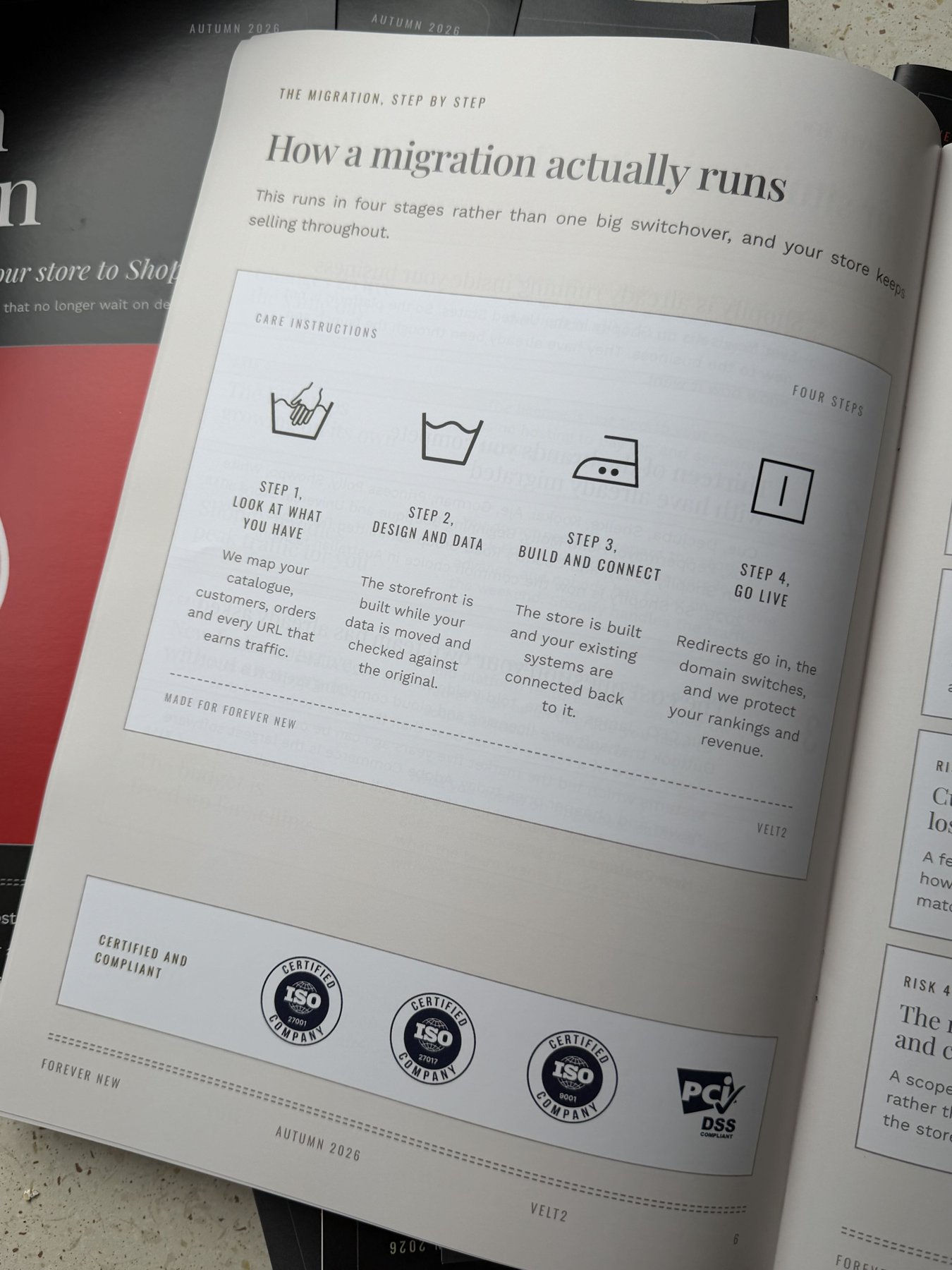 Spread: how a migration actually runs, in four care-label steps